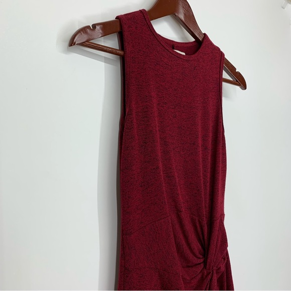 Abercrombie & Fitch Marled Maroon Soft & Stretchy Cinched Sleeveless Dress Nwt - Picture 3 of 14